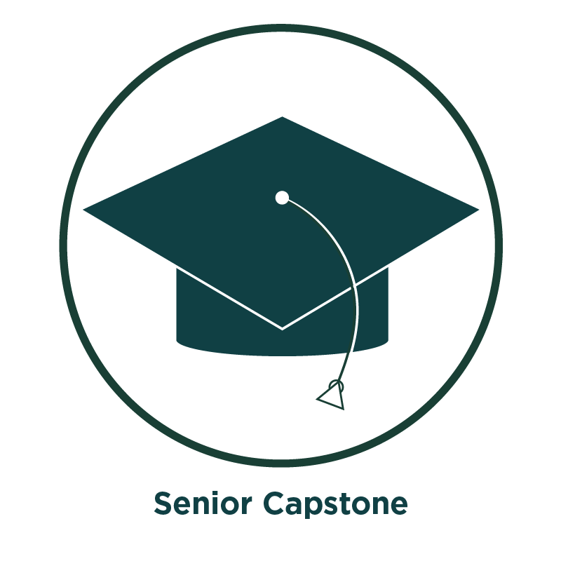 Icon is a graduation cap with text that reads "Senior Capstone"