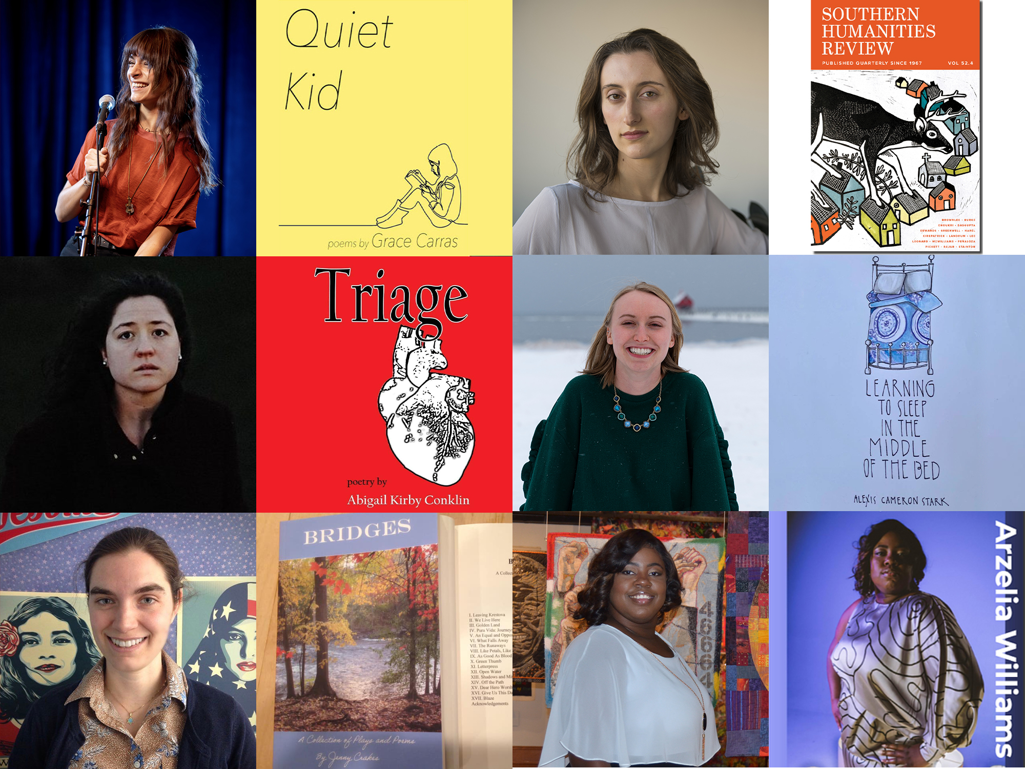 Image is a collage featured all the poets next to their published works.