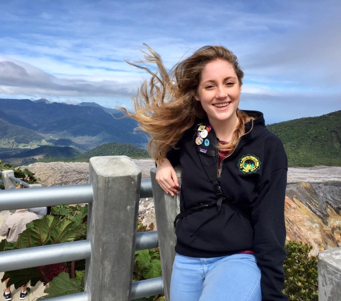 RCAH Student Sadie Shattuck in Costa Rica at Volcán Poas (Volcano Poas) on January 15, 2017